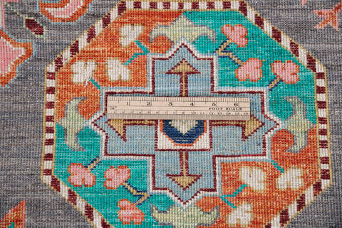 Chobi Grey Hand Knotted 66 X 910 Area Rug 700-146143 Image 6