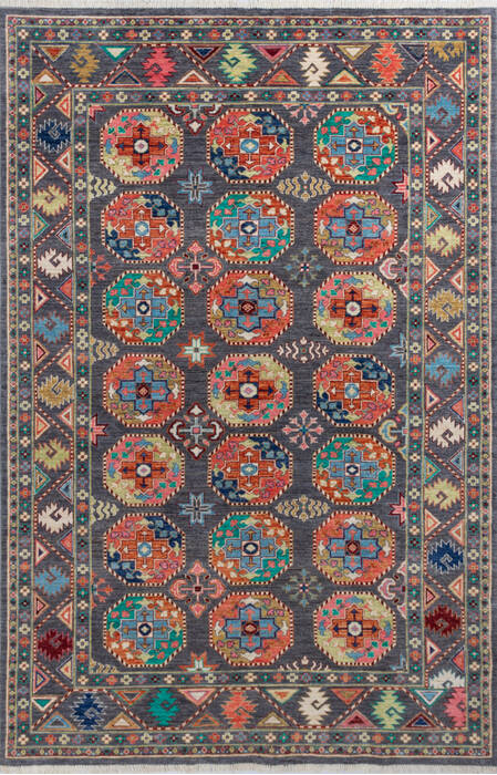 Chobi Grey Hand Knotted 66 X 910 Area Rug 700-146143 Image 0