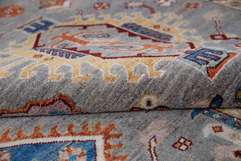 Chobi Grey Hand Knotted 410 X 68 Area Rug 700-146144 Image 5