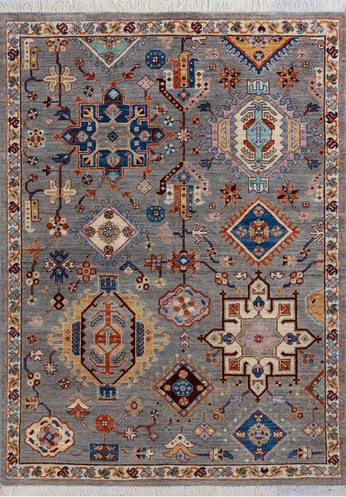 Chobi Grey Hand Knotted 410 X 68 Area Rug 700-146144 Image 0