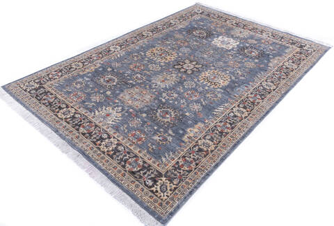 Chobi Blue Hand Knotted 66 X 97 Area Rug 700-146145 Image 2