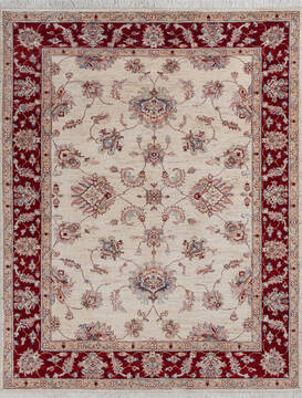 Chobi Beige Hand Knotted 5'0" X 6'4"  Area Rug 700-146162