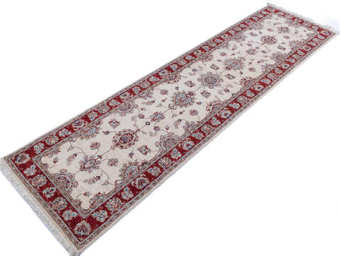 Chobi Beige Runner Hand Knotted 27 X 100 Area Rug 700-146168 Image 2