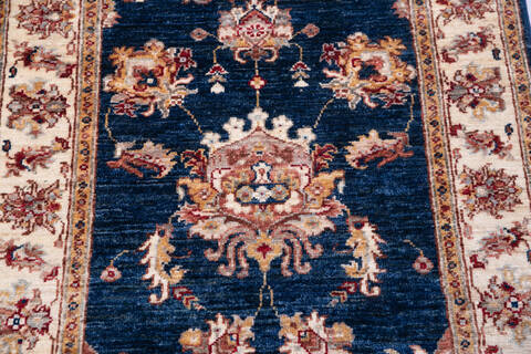 Chobi Blue Runner Hand Knotted 27 X 911 Area Rug 700-146170 Image 3