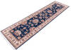 Chobi Blue Runner Hand Knotted 27 X 911  Area Rug 700-146170 Thumb 2