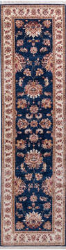 Chobi Blue Runner Hand Knotted 2'7" X 9'11"  Area Rug 700-146170