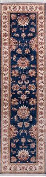 Afghan Chobi Blue Runner 10 to 12 ft Wool Carpet 146171