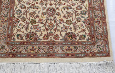 Pak-Persian Beige Runner Hand Knotted 27 X 101 Area Rug 700-146175 Image 4