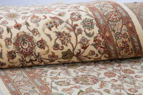 Pak-Persian Beige Runner Hand Knotted 27 X 101 Area Rug 700-146175 Image 5