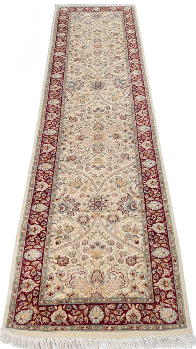 Pak-Persian Beige Runner Hand Knotted 27 X 106 Area Rug 700-146178 Image 1