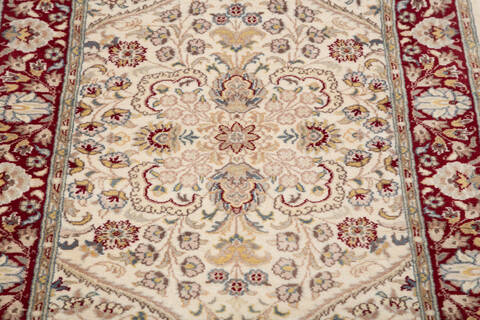 Pak-Persian Beige Runner Hand Knotted 27 X 106 Area Rug 700-146178 Image 3