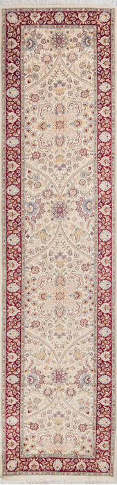 Pak-Persian Beige Runner Hand Knotted 27 X 106 Area Rug 700-146178 Image 0
