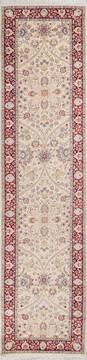 Pak-Persian Beige Runner Hand Knotted 2'7" X 10'6"  Area Rug 700-146178