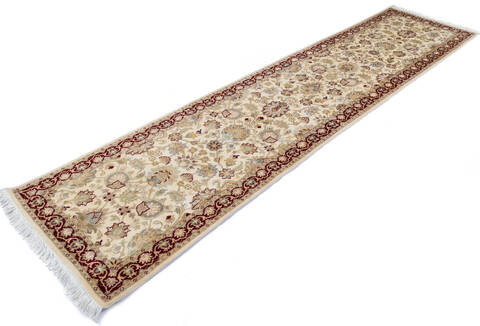 Pak-Persian Beige Runner Hand Knotted 27 X 105 Area Rug 700-146179 Image 2