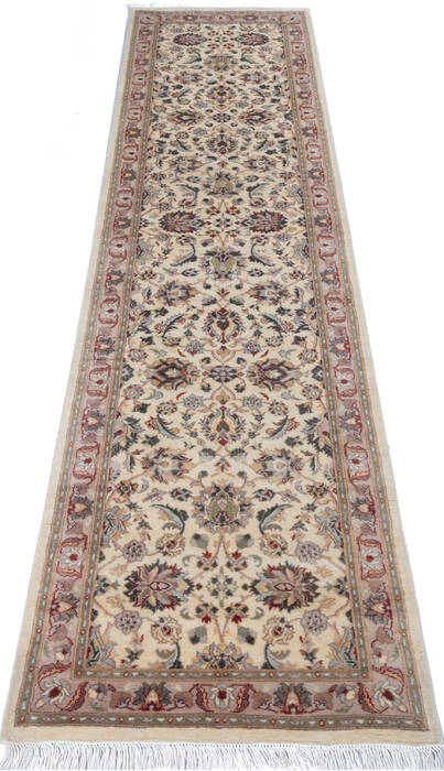 Pak-Persian Beige Runner Hand Knotted 27 X 102 Area Rug 700-146182 Image 1