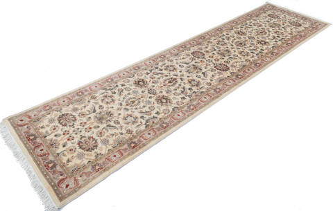 Pak-Persian Beige Runner Hand Knotted 27 X 102 Area Rug 700-146182 Image 2