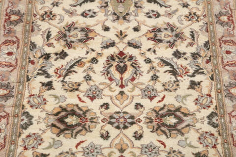 Pak-Persian Beige Runner Hand Knotted 27 X 102 Area Rug 700-146182 Image 3