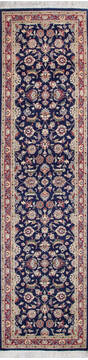 Pak-Persian Blue Runner Hand Knotted 2'7" X 10'4"  Area Rug 700-146183