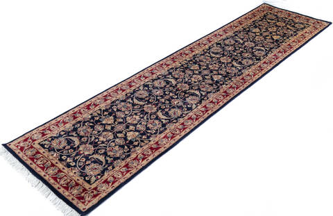 Pak-Persian Blue Runner Hand Knotted 26 X 910 Area Rug 700-146184 Image 2