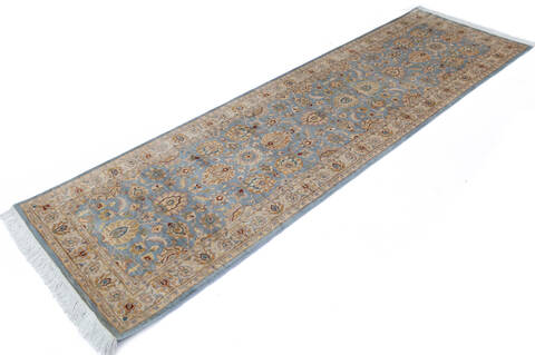 Pak-Persian Blue Runner Hand Knotted 27 X 86 Area Rug 700-146186 Image 2