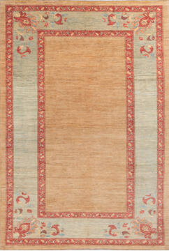 Pakistani Gabbeh Beige Rectangle 5x8 ft Wool Carpet 146191