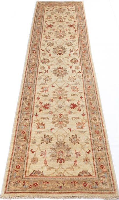 Chobi Beige Runner Hand Knotted 27 X 105 Area Rug 700-146196 Image 1