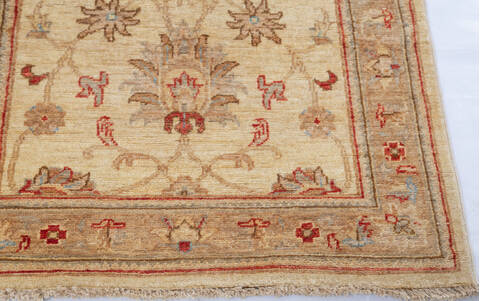 Chobi Beige Runner Hand Knotted 27 X 105 Area Rug 700-146196 Image 4