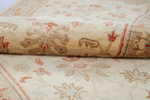 Chobi Beige Runner Hand Knotted 27 X 105 Area Rug 700-146196 Image 5
