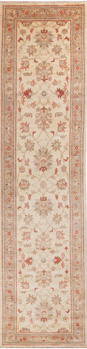 Chobi Beige Runner Hand Knotted 27 X 105 Area Rug 700-146196 Image 0