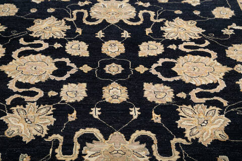 Chobi Black Hand Knotted 81 X 102 Area Rug 700-146198 Image 3