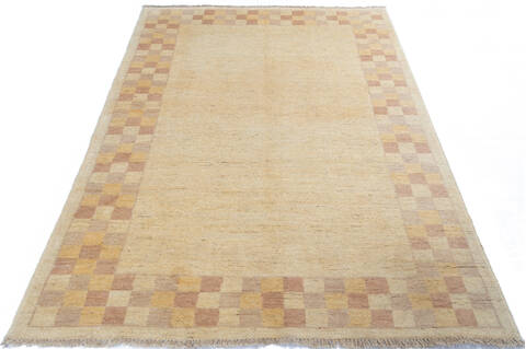 Gabbeh Beige Hand Knotted 411 X 67 Area Rug 700-146201 Image 1