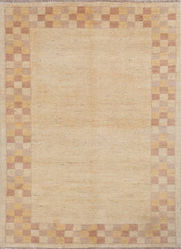 Gabbeh Beige Hand Knotted 4'11" X 6'7"  Area Rug 700-146201