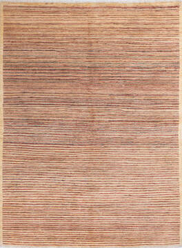 Gabbeh Beige Hand Knotted 4'10" X 6'7"  Area Rug 700-146203