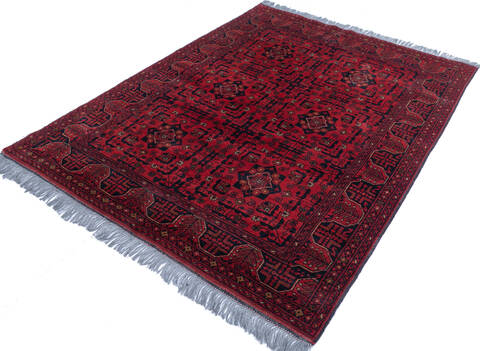 Khan Mohammadi Red Hand Knotted 51 X 66 Area Rug 700-146206 Image 2