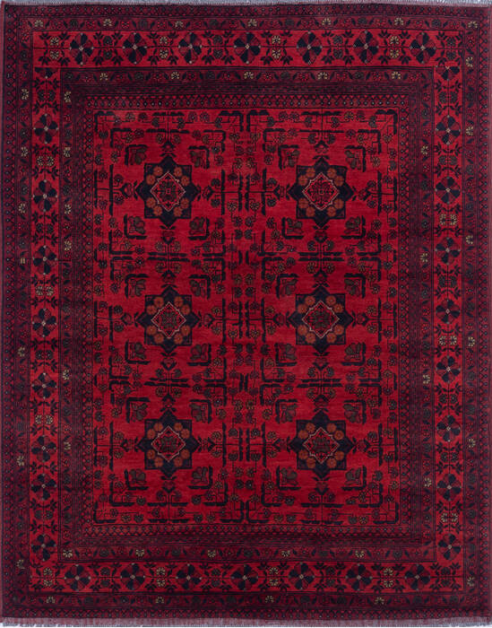 Khan Mohammadi Red Hand Knotted 50 X 63 Area Rug 700-146207 Image 0
