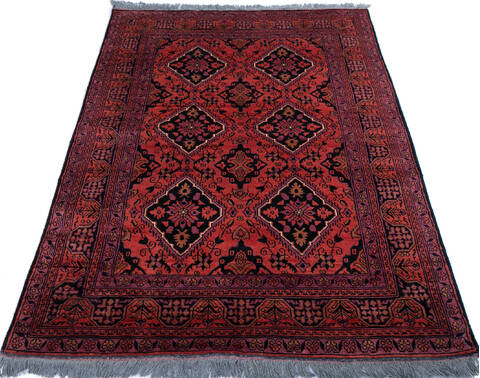 Khan Mohammadi Red Hand Knotted 41 X 58 Area Rug 700-146209 Image 1