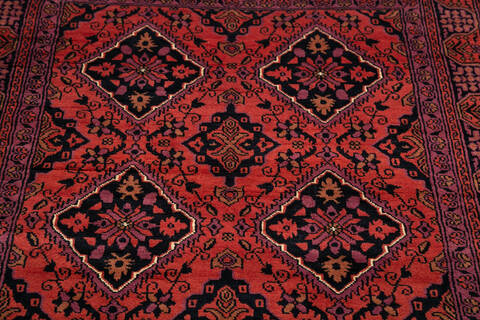 Khan Mohammadi Red Hand Knotted 41 X 58 Area Rug 700-146209 Image 3