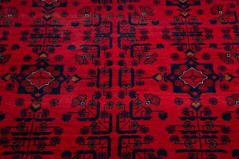 Khan Mohammadi Red Hand Knotted 411 X 65 Area Rug 700-146210 Image 1