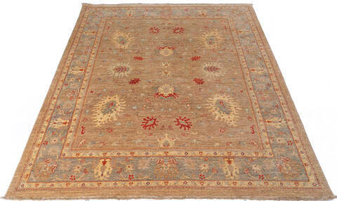 Chobi Beige Hand Knotted 69 X 82 Area Rug 700-146213 Image 1