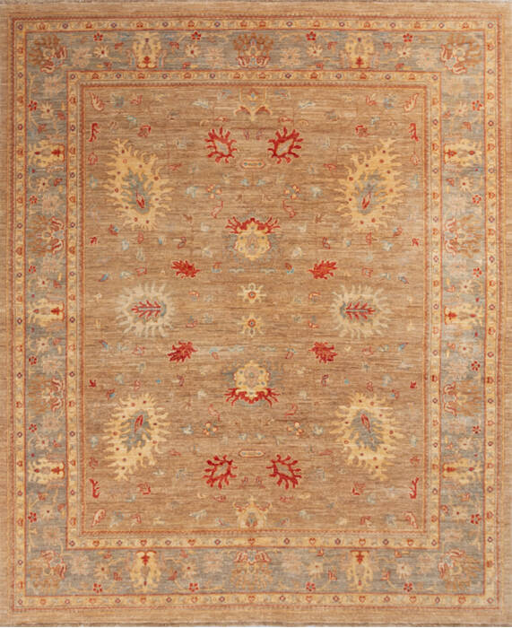 Chobi Beige Hand Knotted 69 X 82 Area Rug 700-146213 Image 0