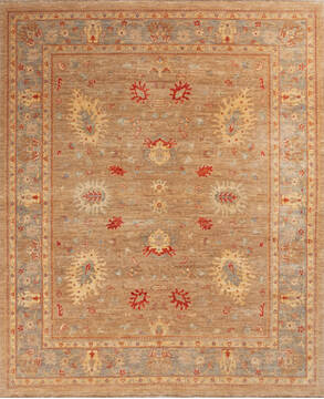 Chobi Beige Hand Knotted 6'9" X 8'2"  Area Rug 700-146213