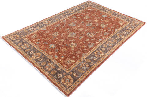 Chobi Orange Hand Knotted 57 X 86 Area Rug 700-146214 Image 2