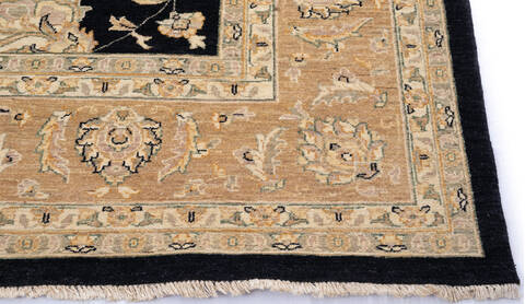 Chobi Black Hand Knotted 93 X 124 Area Rug 700-146216 Image 4