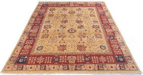 Chobi Yellow Hand Knotted 80 X 97 Area Rug 700-146221 Image 1