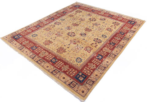 Chobi Yellow Hand Knotted 80 X 97 Area Rug 700-146221 Image 2