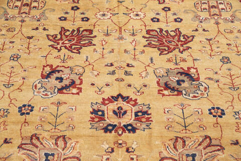 Chobi Yellow Hand Knotted 80 X 97 Area Rug 700-146221 Image 3