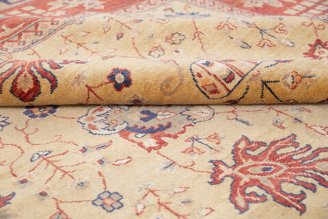 Chobi Yellow Hand Knotted 80 X 97 Area Rug 700-146221 Image 5