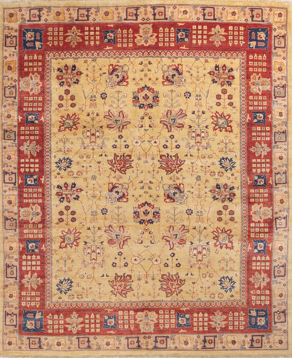 Chobi Yellow Hand Knotted 80 X 97 Area Rug 700-146221 Image 0