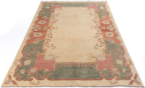 Gabbeh Beige Hand Knotted 65 X 89 Area Rug 700-146225 Image 1