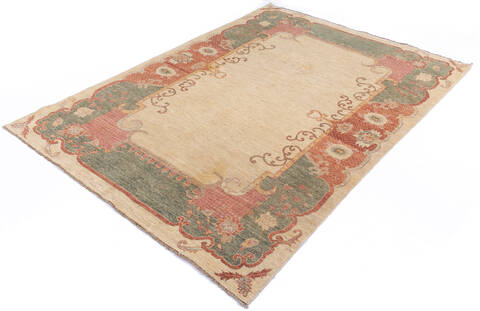 Gabbeh Beige Hand Knotted 65 X 89 Area Rug 700-146225 Image 2